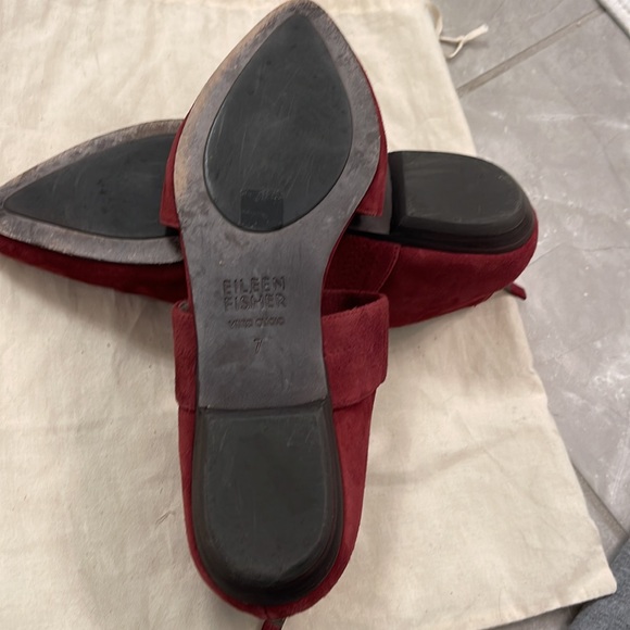 Eileen Fisher Vero Burgendy suede Cuoio side flats. Size 7 - Picture 7 of 7